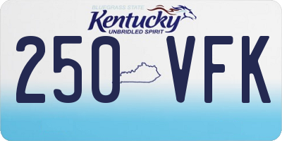 KY license plate 250VFK