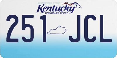 KY license plate 251JCL