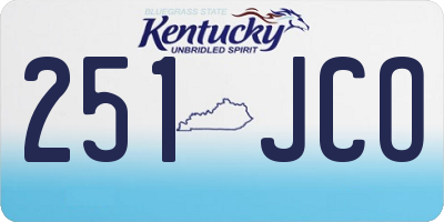 KY license plate 251JCO