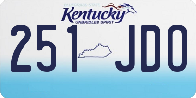 KY license plate 251JDO