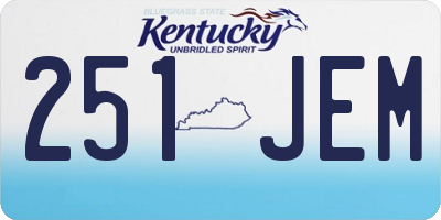 KY license plate 251JEM