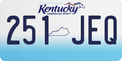 KY license plate 251JEQ