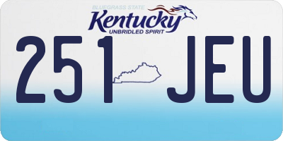 KY license plate 251JEU