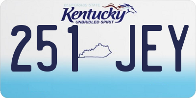 KY license plate 251JEY