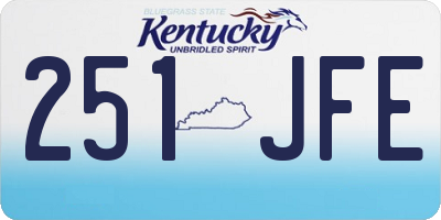 KY license plate 251JFE