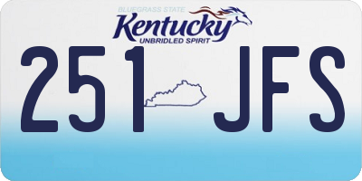 KY license plate 251JFS
