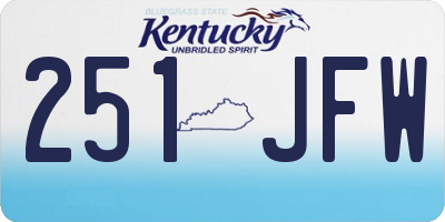 KY license plate 251JFW