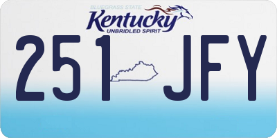 KY license plate 251JFY