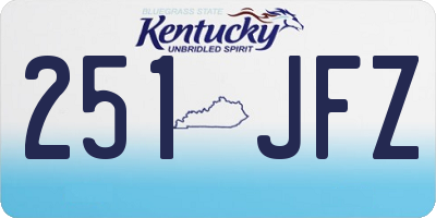KY license plate 251JFZ