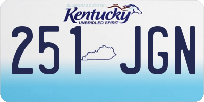 KY license plate 251JGN