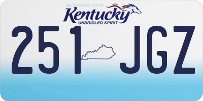 KY license plate 251JGZ