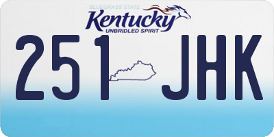 KY license plate 251JHK
