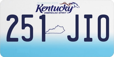 KY license plate 251JIO