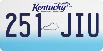 KY license plate 251JIU