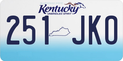 KY license plate 251JKO