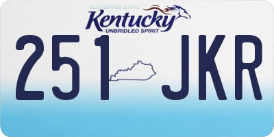 KY license plate 251JKR