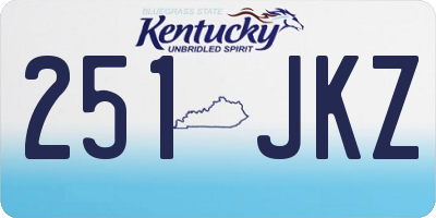 KY license plate 251JKZ