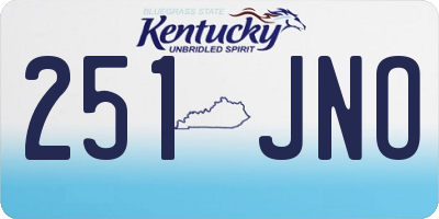 KY license plate 251JNO