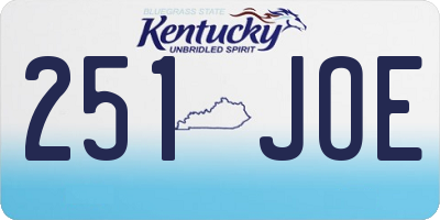 KY license plate 251JOE