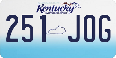 KY license plate 251JOG