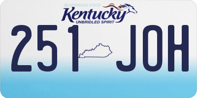 KY license plate 251JOH