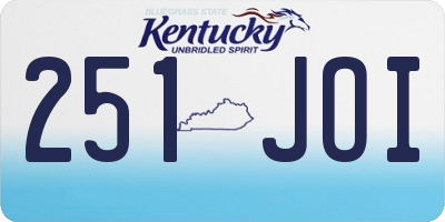 KY license plate 251JOI