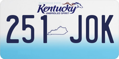 KY license plate 251JOK