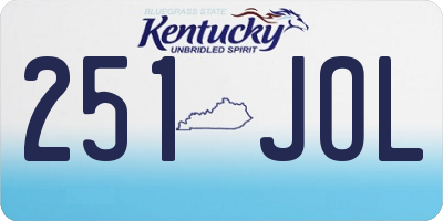 KY license plate 251JOL