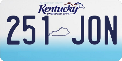 KY license plate 251JON