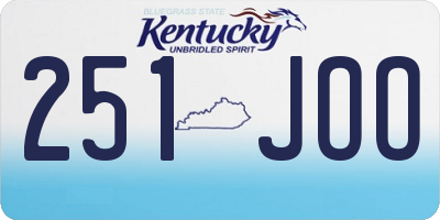 KY license plate 251JOO