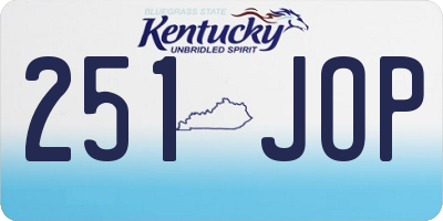 KY license plate 251JOP
