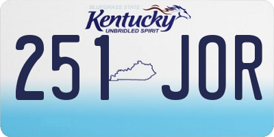 KY license plate 251JOR