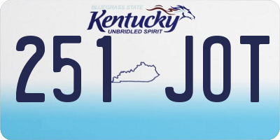 KY license plate 251JOT