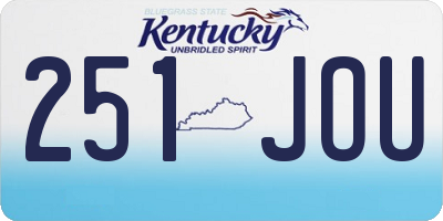 KY license plate 251JOU