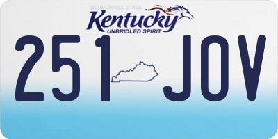 KY license plate 251JOV