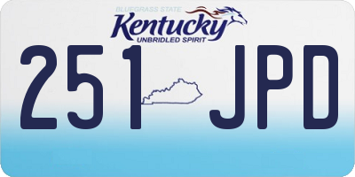 KY license plate 251JPD