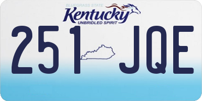 KY license plate 251JQE