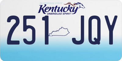 KY license plate 251JQY