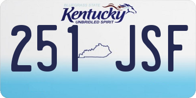 KY license plate 251JSF
