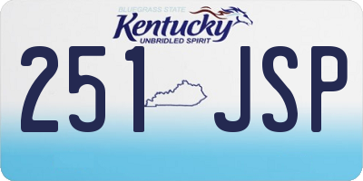 KY license plate 251JSP