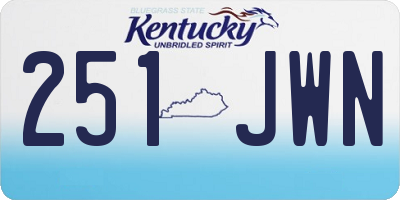 KY license plate 251JWN
