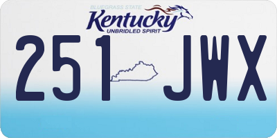 KY license plate 251JWX