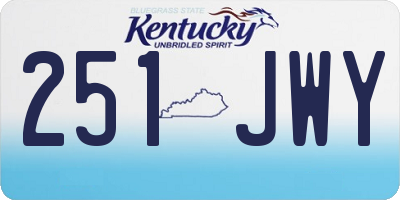KY license plate 251JWY