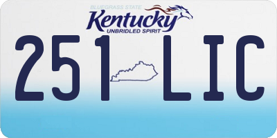 KY license plate 251LIC