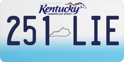 KY license plate 251LIE
