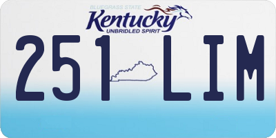KY license plate 251LIM