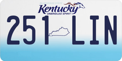 KY license plate 251LIN