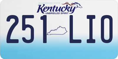 KY license plate 251LIO