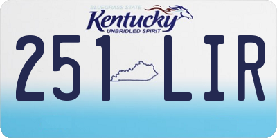 KY license plate 251LIR