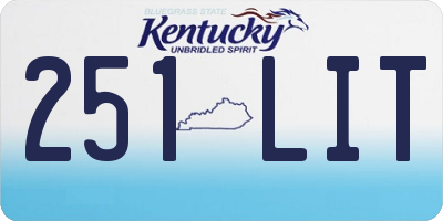 KY license plate 251LIT